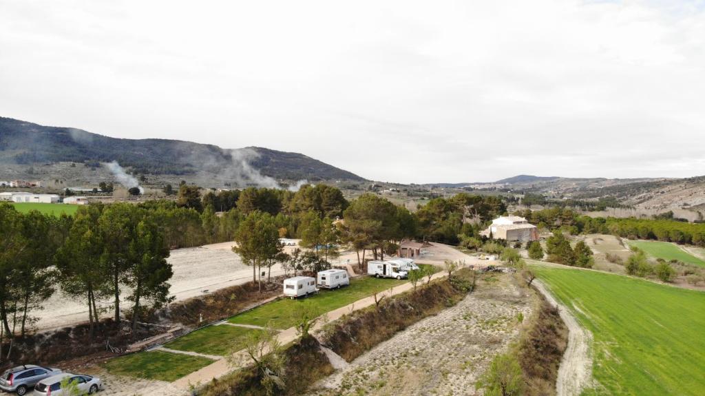 Vista aérea de la finca y el valle de Alfafara